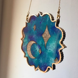 Faux Stained Glass, Resin Art, Galaxy Stained Glass, Suncatcher, Wall Hanging, Gifts for Mum, Housewarming Present, Stained Glass Art