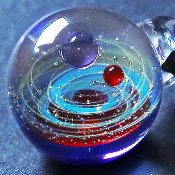 Pavaruni Original Galaxy Ball Pendant Necklace, Universe Glass, Space Cosmos Design,Birthday  Handmade Craftsman(Venus)