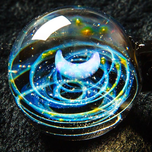 Pavaruni Original Galaxy Ball Pendentif Collier, Universe Glass, Space Cosmos Design, Birthday Handmade Craftsman,Opal Gemstone(theia)