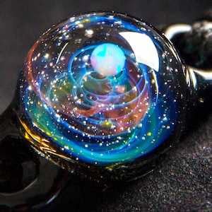 Pavaruni Original Galaxy Ball Bracelet, Universe Glass, Space Cosmos Design,Birthday  Handmade Craftsman,Opal Gemstone(Aurora)