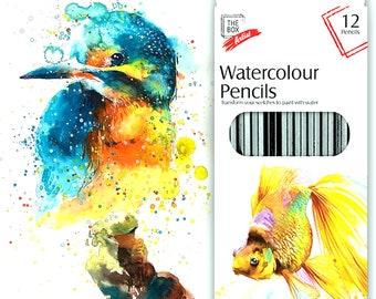 12Pc Watercolour Pencil Set - Bright Blendable Artist Quality Pencils