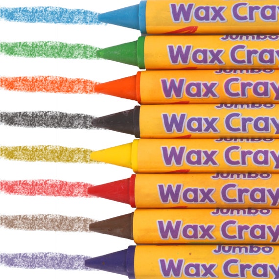 Jumbo Wax Crayons 8 Pack of Children's Chunky Colouring Crayons 