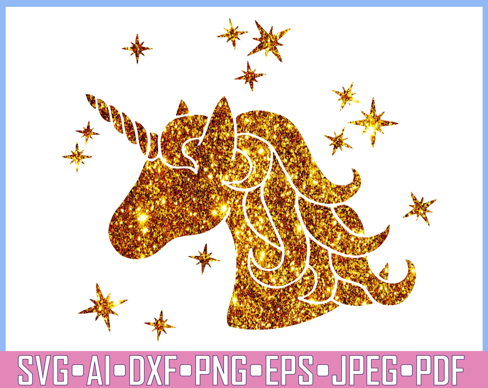 unicorn-svg-gold-unicorn-clip-art-unicorn-silhouette-head-etsy