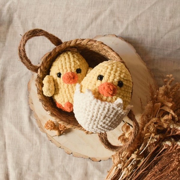 Théo le poussin / peluche doudou poussin au crochet / amigurumi