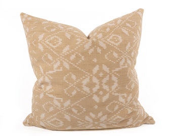 Mustard Indonesian Ikat Pillow Cover 18"x18"