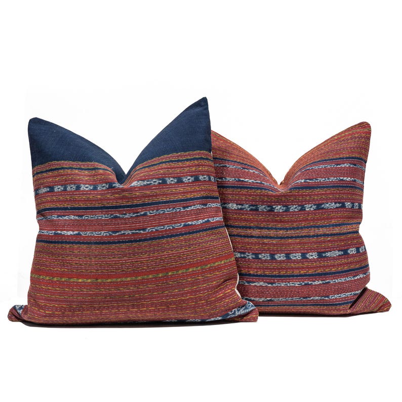 Antique Ikat Pillow Cover | Rare Flores Textile, Vintage Indonesian Tribal Cushion, Heirloom Decor image 7
