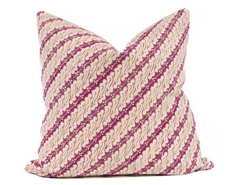 Federa per cuscino vintage in batik Parang: tessuto giavanese disegnato a mano