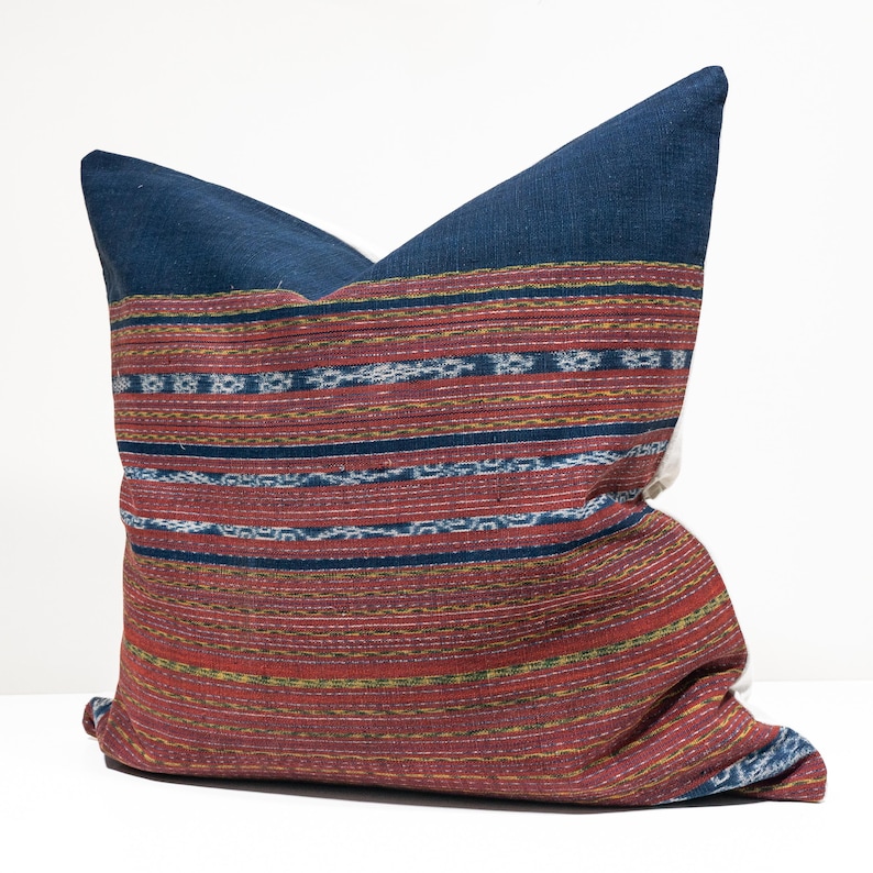 Antique Ikat Pillow Cover | Rare Flores Textile, Vintage Indonesian Tribal Cushion, Heirloom Decor image 2
