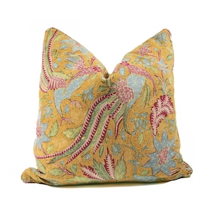 Floral Pillow Batik Indonesia Vintage Cushion Faded Antique Textile Hand Drawn Batik Javanese