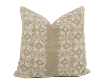 Pale Green Indonesian Ikat Pillow Cover 18"x18"