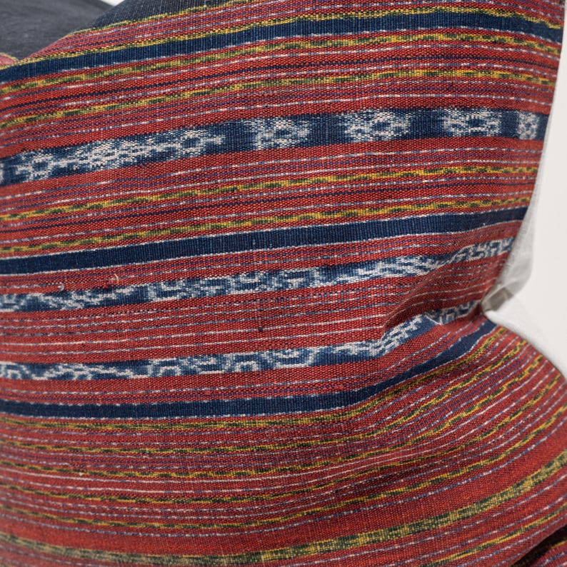 Antique Ikat Pillow Cover | Rare Flores Textile, Vintage Indonesian Tribal Cushion, Heirloom Decor image 4