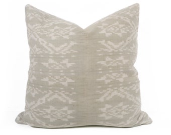 Muted Mint Green Indonesian Ikat Pillow Cover 18"x18"