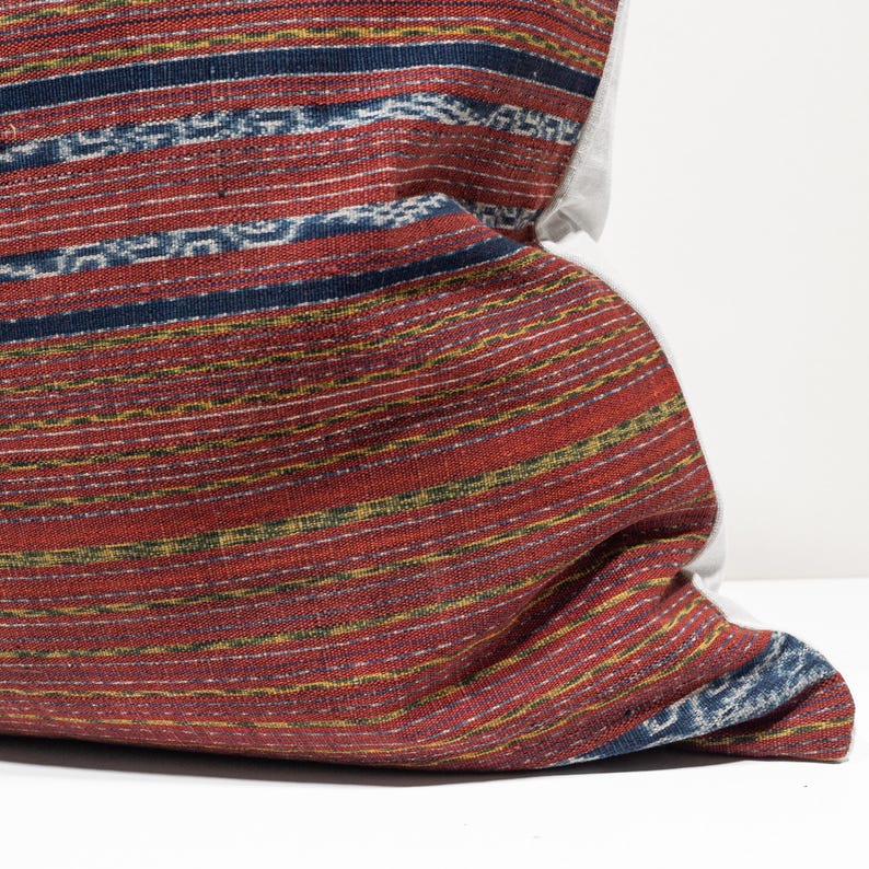 Antique Ikat Pillow Cover | Rare Flores Textile, Vintage Indonesian Tribal Cushion, Heirloom Decor image 5