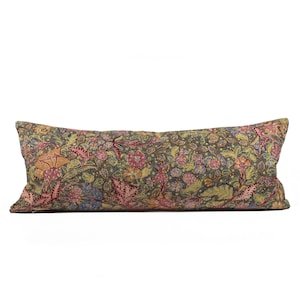Long Vintage Batik Pillow Cover | Indonesian Batik Tiga Negeri | Colorful Floral Detailed Hand-Drawn Pillow Cover