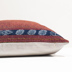 Antique Ikat Pillow Cover | Rare Flores Textile, Vintage Indonesian Tribal Cushion, Heirloom Decor image 6