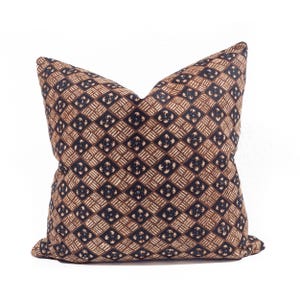 Indonesian Batik Pillow Cover – Hand-Drawn Vintage Textile – 19&quot;x19&quot; Cushion Sogan Brown Tones – Unique Artisan Gift for Home Lovers