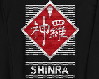 Shinra Corporation Sweatshirt in the Ugly Christmas Sweater Style Xmas Jumper Holiday