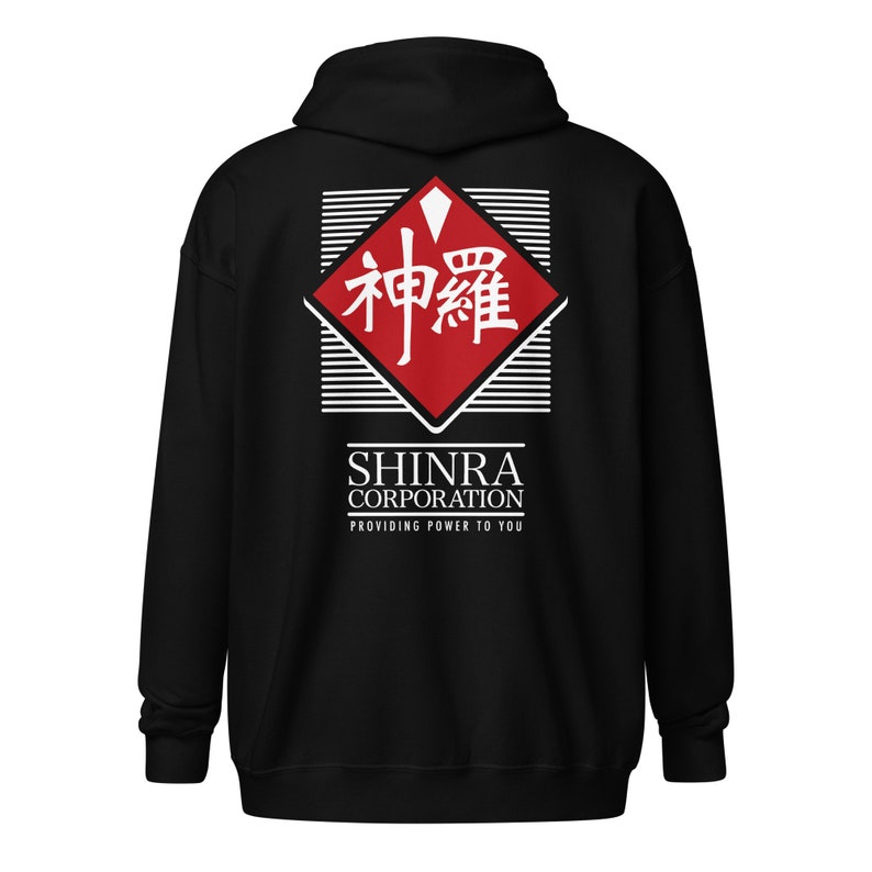 Shinra Corporation Zip Up Hoodie Hooded Sweatshirt Double-Print Dark Colours image 2
