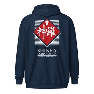 Shinra Corporation Zip Up Hoodie Hooded Sweatshirt Double-Print Dark Colours image 5