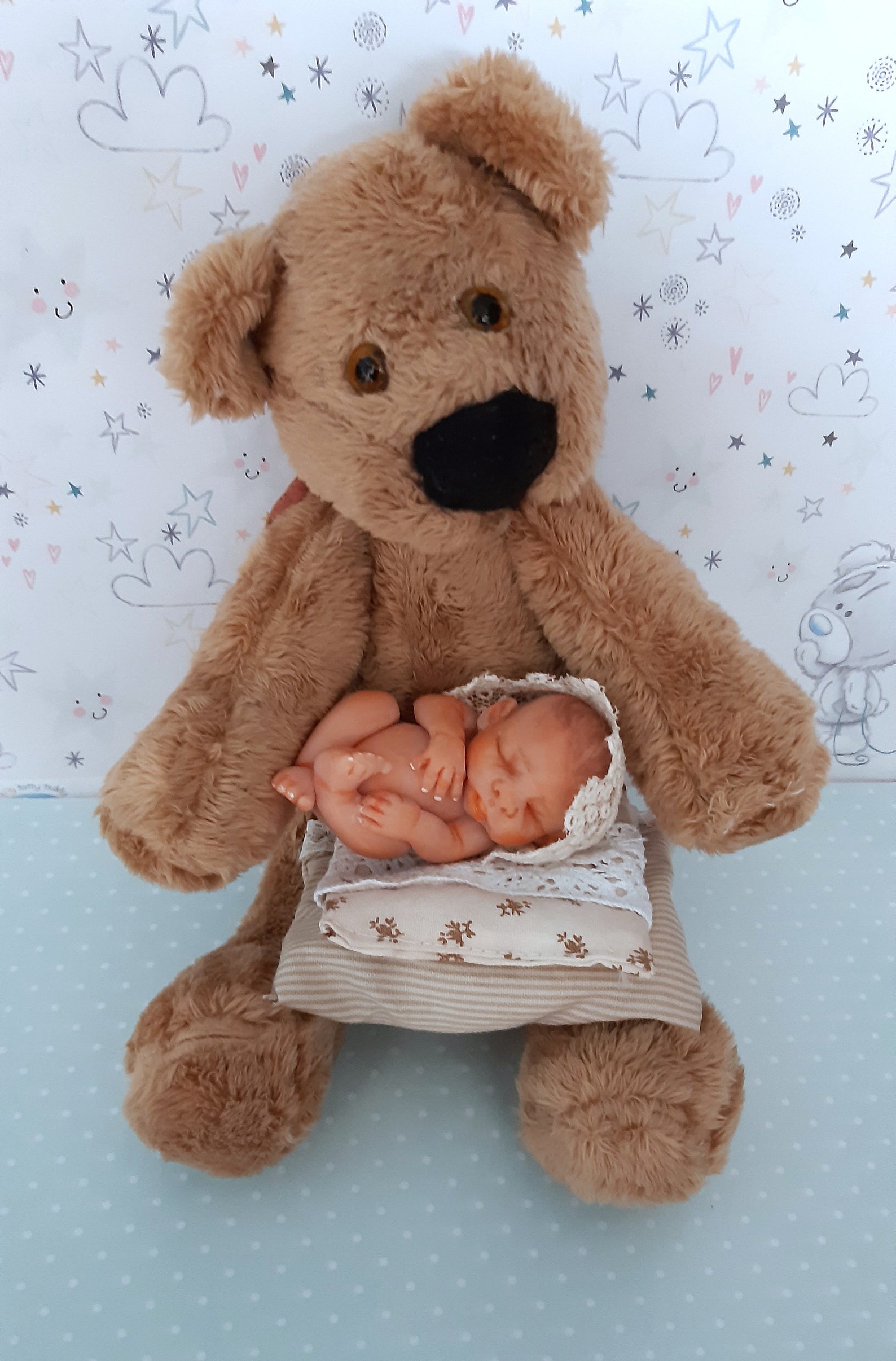 First friend animal doll reborn baby dolls Polymer clay baby Etsy