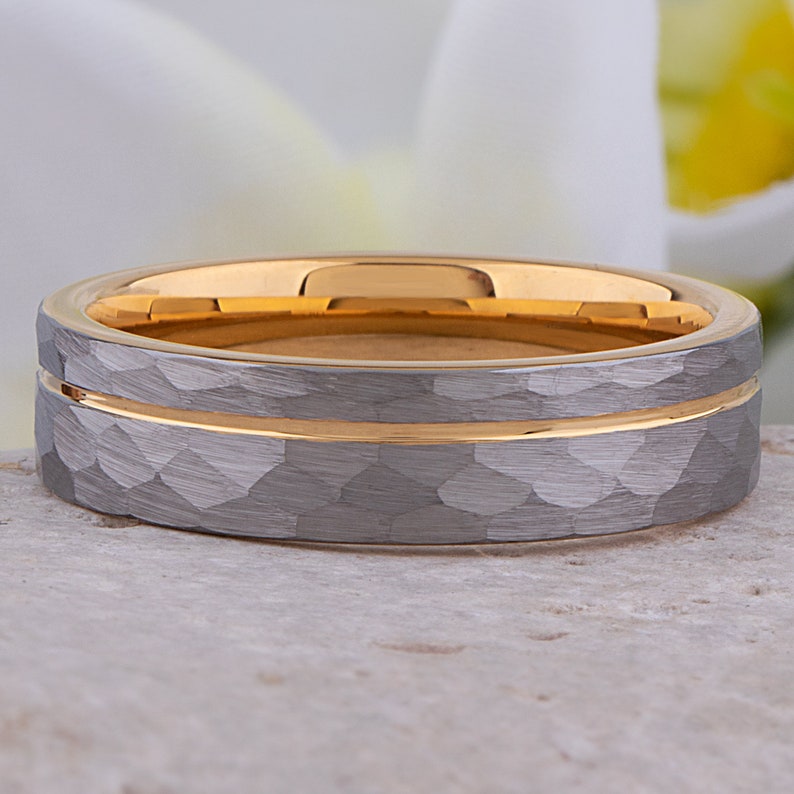 Unique Tungsten Wedding Band 6mm Brushed Diamond Cut Surface - Etsy