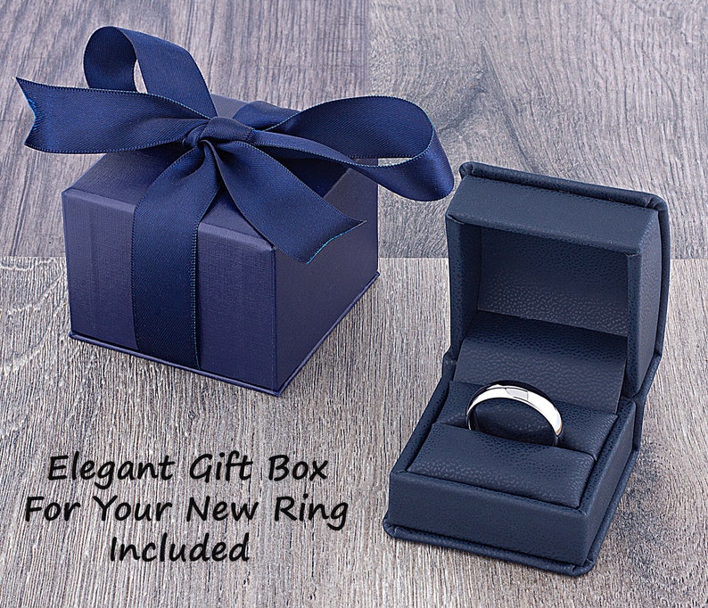 Gift box for tungsten carbide wedding ring.