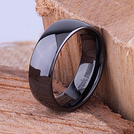 Bague de mariage en ceramique pour homme ou alliance pour homme 8 mm cadeau pour petit ami bague de promesse pour lui cadeau d anniversaire pour mari bague noire Etsy France