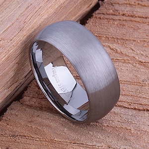 Tungsten Mens Wedding Band or Mans Engagement Ring 9mm Brushed, Promise Ring for Him, Gift for Boyfriend or Husband, Mens Tungsten Ring