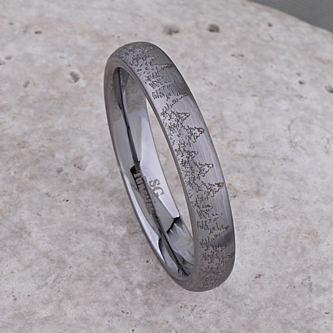 Forester Rings Instruments Forest Pine Tree Tungsten Wedding Ring - 4mm Promise Band - Etsy