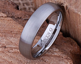 Tungsten Wedding Band Brushed Surface 6mm Wide, Promise Ring for Men or Women, Anniversary Gift, Unisex Tungsten Ring, Premium Quality