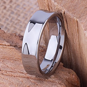 Wolfram Herren Ehering oder Mann Verlobungsring, 7 mm Versprechensring für ihn, Geschenk für Freund, Herren Jubiläumsgeschenk, Ehering