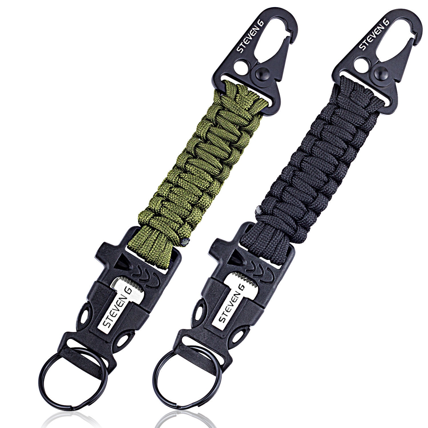 Survival Keychain 7 Core Paracord included Claw Fire Starter Compass Whistle; great Gift Idea 