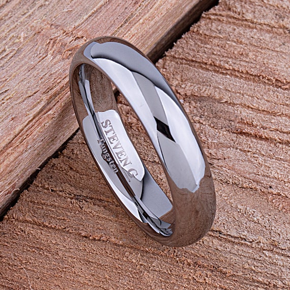 Tungsten Mens or Womens Wedding Band, Unisex Engagement Ring 5mm