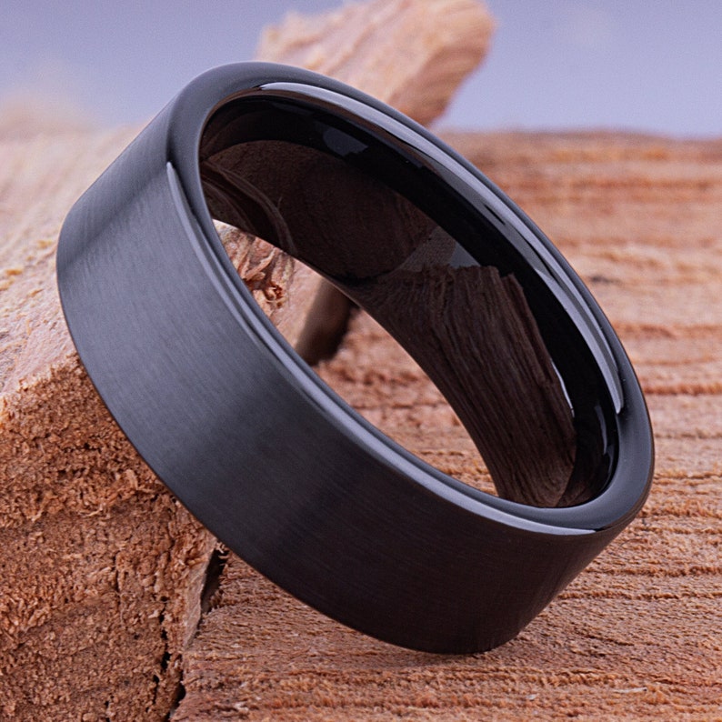 Ceramic Mens Wedding Ring or Mans Engagement Band 8mm Promise Etsy