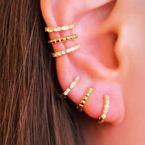 Huggie Earrings • Best friend gift • Hoop earrings • Earrings Set • Gold Siver Earrings • Earring Set for Multiple Piercings