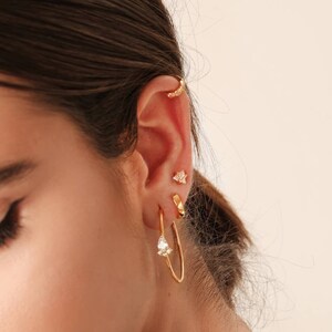 Gold HOOP Earrings • Gift for Her • Huggie Earrings • Silver Gold Earrings • Minimalist Earrings • VERENDI vv