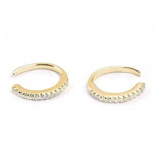 Ear CUFF No Piercing • Crystal Ear Cuff • No Piercing Helix Cartilage Earring - Rose Gold, Silver or Gold