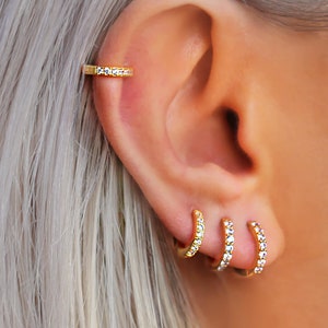 Huggie Earrings • Best Friend Gift • Hoop Earrings • Silver Gold Earrings • Earring Set for Multiple Piercings