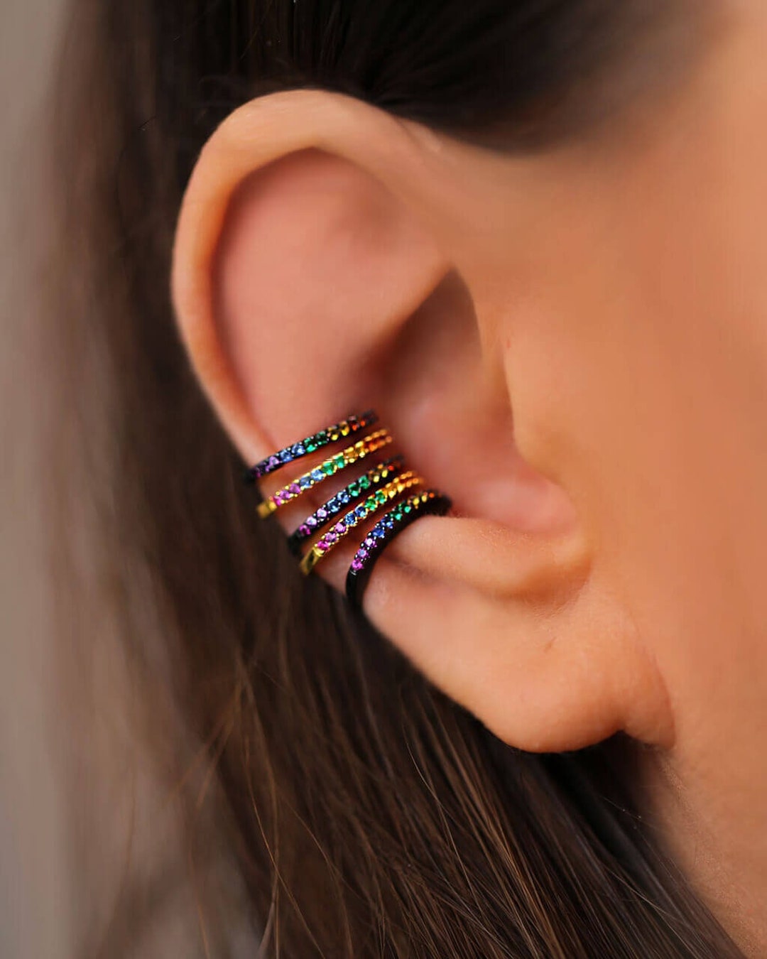 Rainbow cuff earring discount