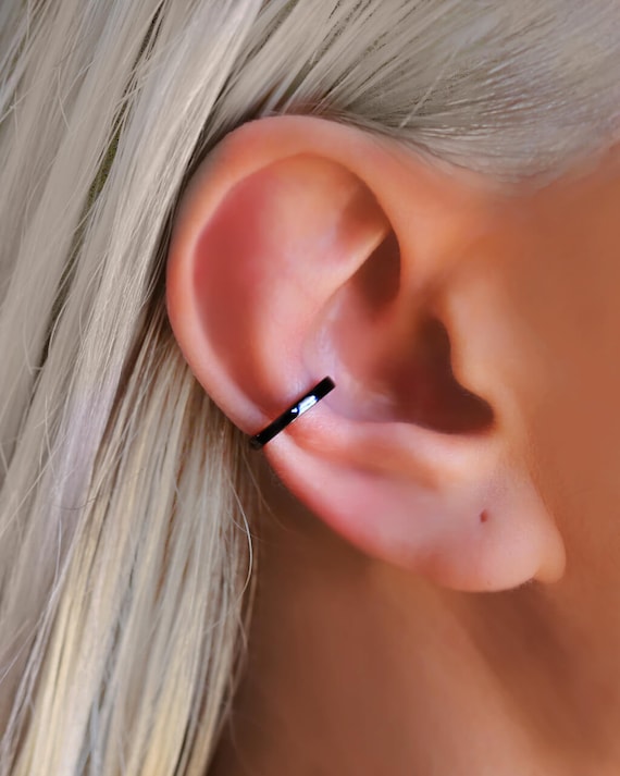 【BLACKPURPLE】25SS★ Two Way Open Ring Ear Cuff SIN SERPENT LOBE CUFFS™ | Stretched Ear Jewelry