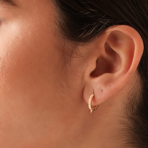 SPIKE hoop earrings • Gift for her • Gold Silver earrings • Earring Set for Multiple Piercings vv