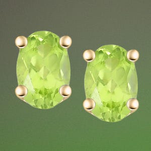 Peridot EARRINGS • Gift for Her • Gemstone EARRINGS • Stud Earrings • Peridot Jewelry • Silver Gold Earrings • VERENDI