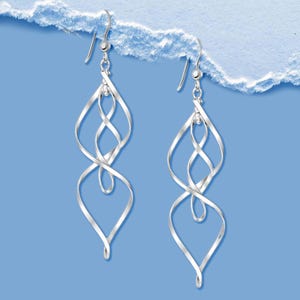 Twisted EARRINGS • Dangle Earrings • Gift for Her • Earrings Dangle • Gold Silver Earrings  • Threader Earrings  • Spiral Earrings
