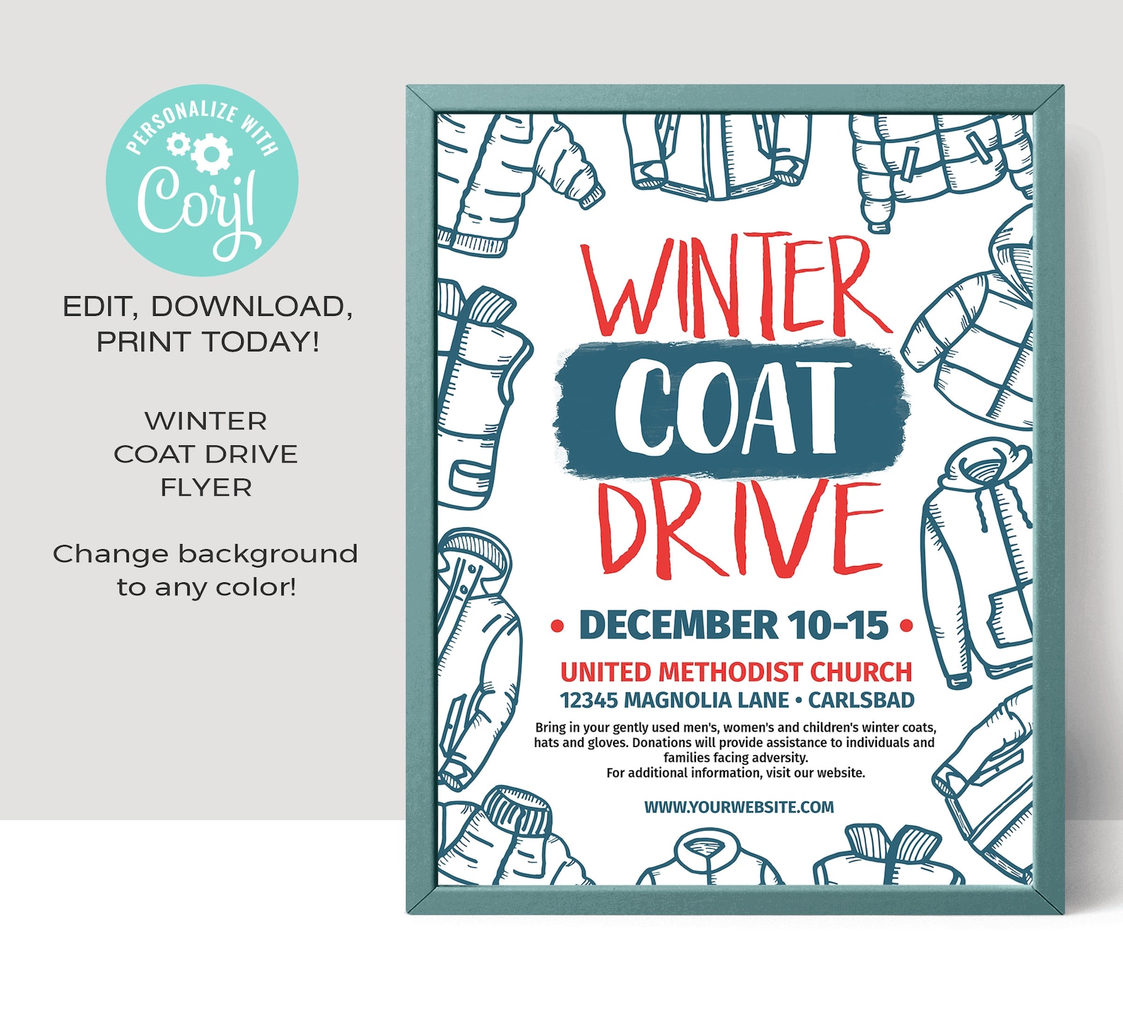 Coat Drive Template EDITABLE Winter Coat Drive Flyer Etsy