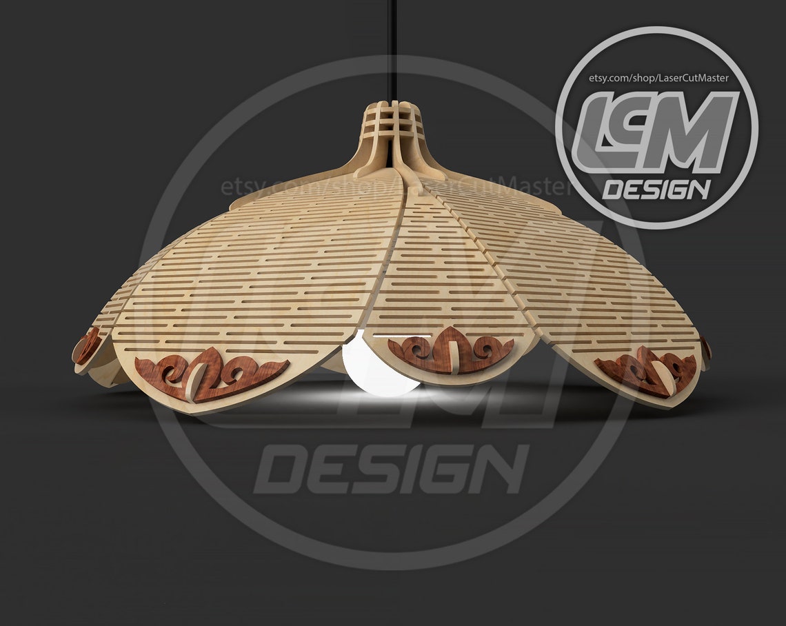 Laser cut lamp template Laser Cut Living Hinge Lamp shade Etsy
