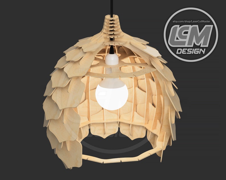 Laser Cut Lamp Template Laser Cut Pinecone Lamp Shade Etsy UK