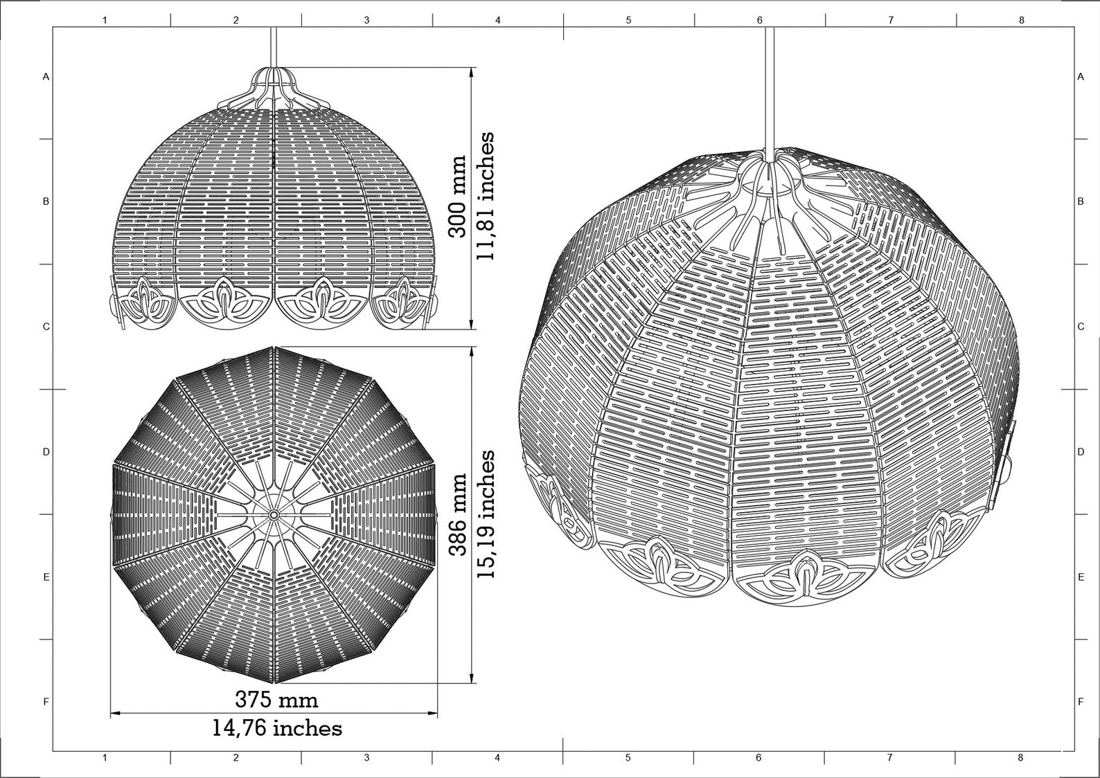 Laser Cut Lamp Template Laser Cut Living Hinge Lamp Shade Etsy