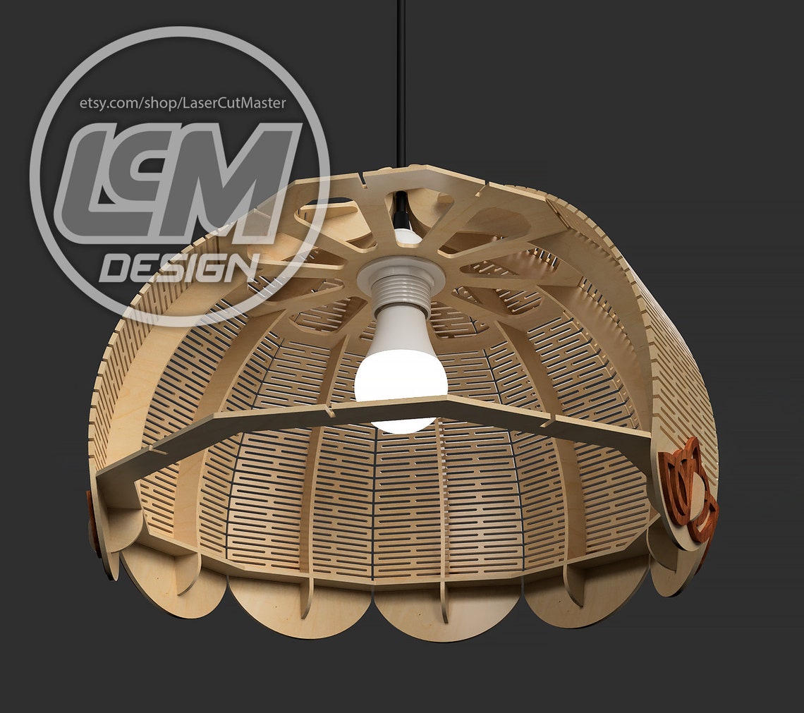 Laser cut lamp template Laser Cut Living Hinge Lamp shade Etsy