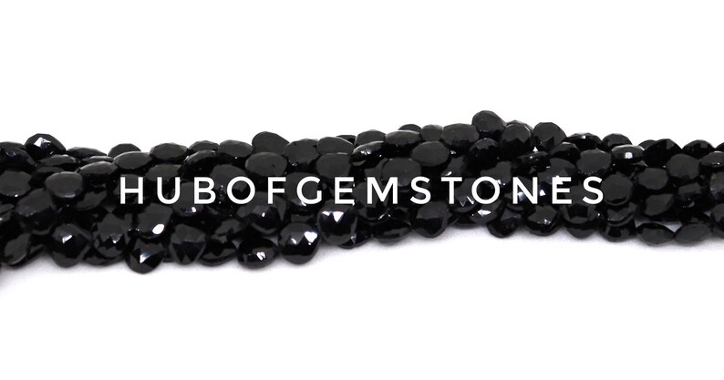 Black Tourmaline Faceted Heart Beads Heart Shape Beads Straight Drill Beads AA Grade Beads Black Tourmaline Faceted Heart Beads