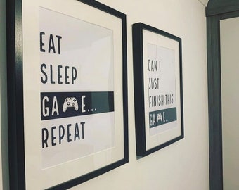 Set of 2 Gamer Prints (unframed) - game prints - boys bedroom prints - childrens bedroom prints - playroom prints - console prints
